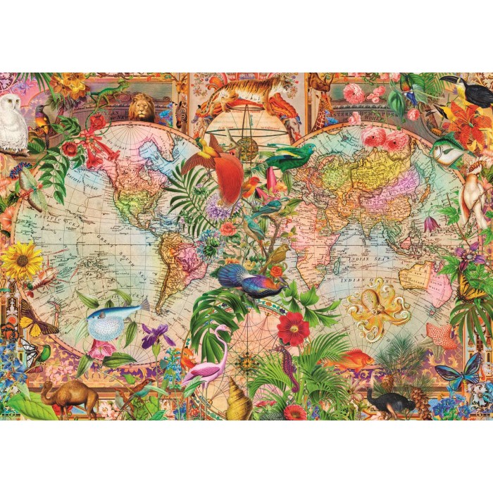 Puzzle  Trefl-12077 Tea Time: Antike Weltkarte
