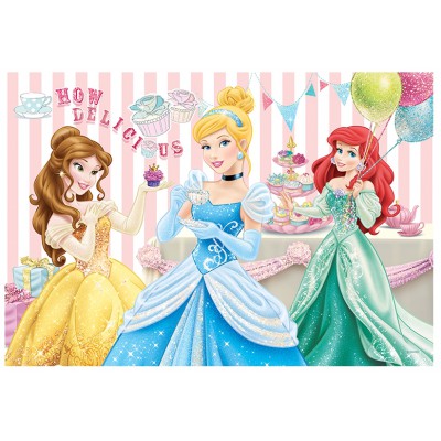 Trefl-14802 Extragroße Puzzleteile mit Pailletten - Disney Prinzessinnen