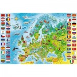 Puzzle  Trefl-15558 Europakarte (auf Polnisch)