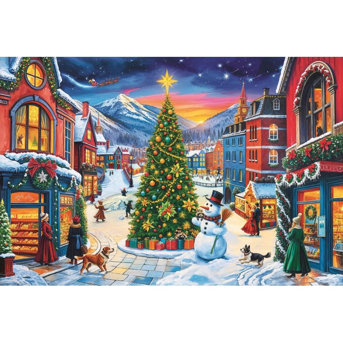 Puzzle  Trefl-23104 Weihnachtsdorf