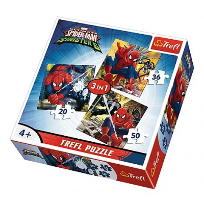 Trefl-34822 3 Puzzles - Spider-Man