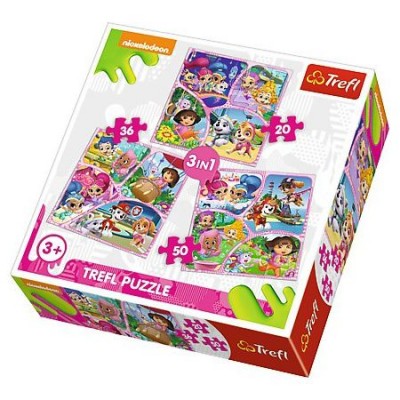 Trefl-34828 3 Puzzles - Dora