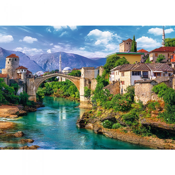 Puzzle  Trefl-37333 Old Bridge in Mostar, Bosnia and Herzegovina