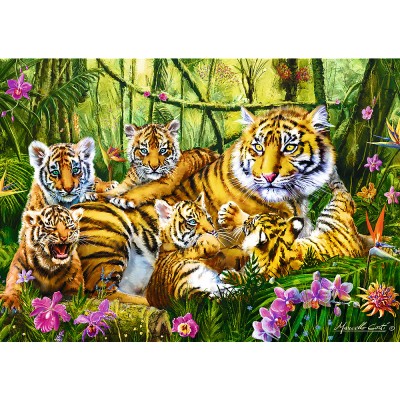 Puzzle Trefl-37350 Die Tigerfamilie