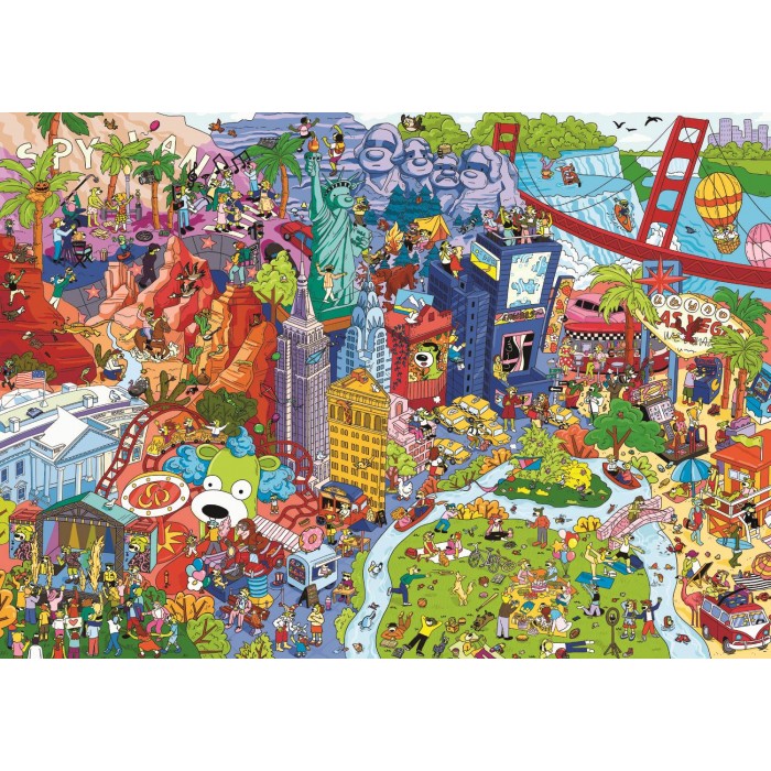 Puzzle  Trefl-37480 Spy Guy Verlorene Gegenstände: USA - Kazstudio Sa Rodzina Treflikow