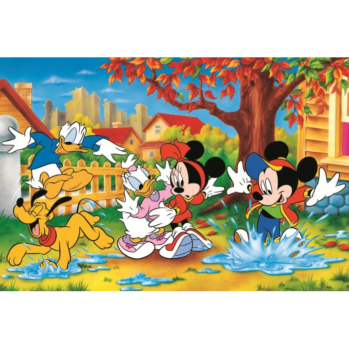 Puzzle  Trefl-40055 40-Jähriges Jubiläum Trefl - Spielen In Pfützen - Disney Mickey Mouse And Friends