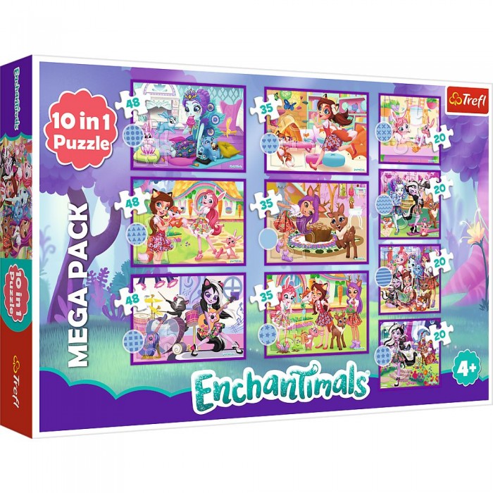 Trefl-90384 Puzzle 10in1 - Charming Enchantimals