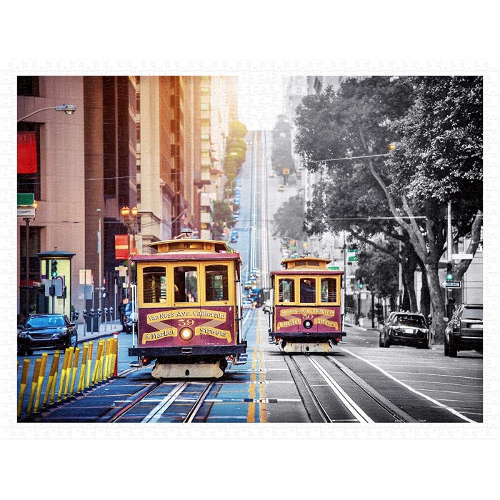 Puzzle aus Kunststoff - Cable Cars on California Street, San Francisco