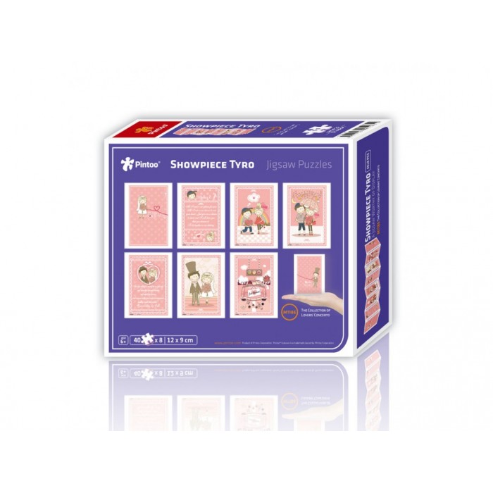 Pintoo-M1186 8 Puzzles 40 Teile - Puzzle aus Kunststoff - Showpiece - The Collection of Lovers' Concerto