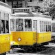 Puzzle aus Kunststoff - Yellow Trams in Lisbon