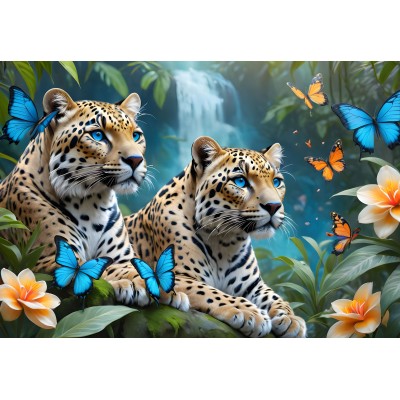 Puzzle Alipson-Puzzle-F-50163 Zwei Leoparden