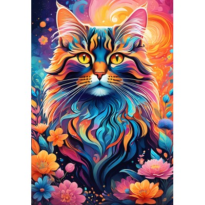 Puzzle Alipson-Puzzle-F-50228 Mehrfarbige Katze