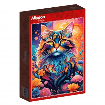 Puzzle Alipson-Puzzle-F-50228 Mehrfarbige Katze