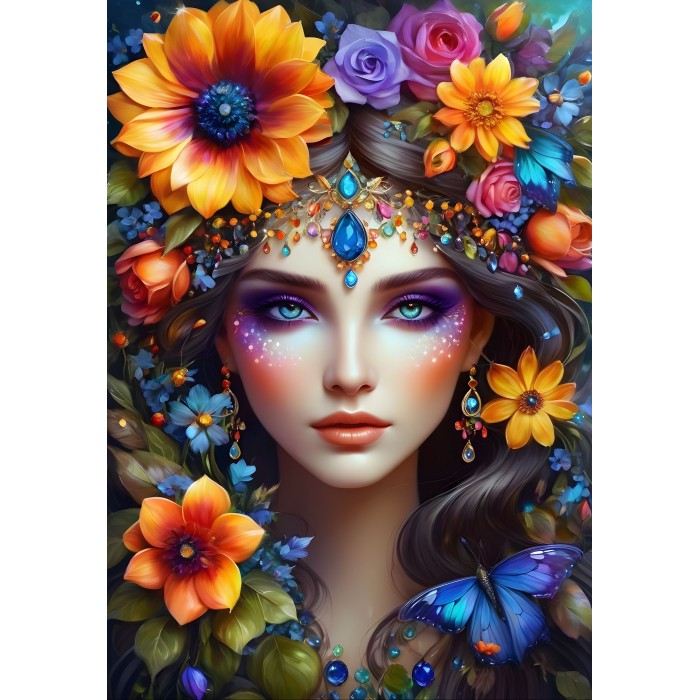 Puzzle  Alipson-Puzzle-F-50229 Die Blumenfrau