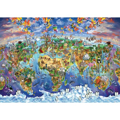 Puzzle Art-Puzzle-4717 World Wonders Illustrated Map