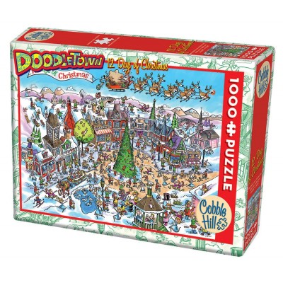 Puzzle Cobble-Hill-44508 DoodleTown: 12 Days of Christmas