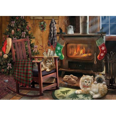 Puzzle Cobble-Hill-45048 XXL Teile - Kittens by the Stove