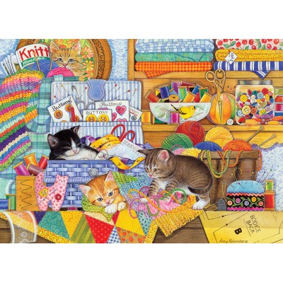 Puzzle Cobble-Hill-51792 Schlaue Kätzchen