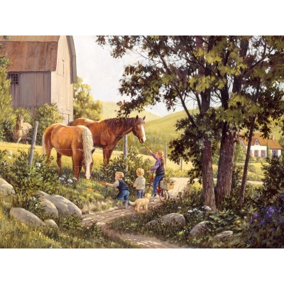 Puzzle Cobble-Hill-52106 XXL Teile - Douglas Laird - Summer Horses