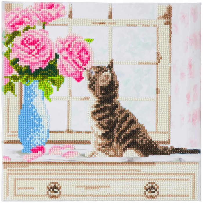 Puzzle Crystal-Art-5856 Crystal Art - Diamant-Stickerei-Kit - Kätzchen