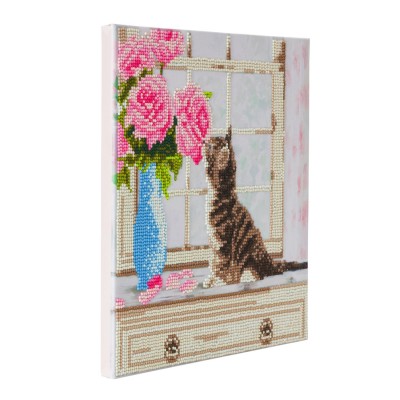 Puzzle Crystal-Art-5856 Crystal Art - Diamant-Stickerei-Kit - Kätzchen
