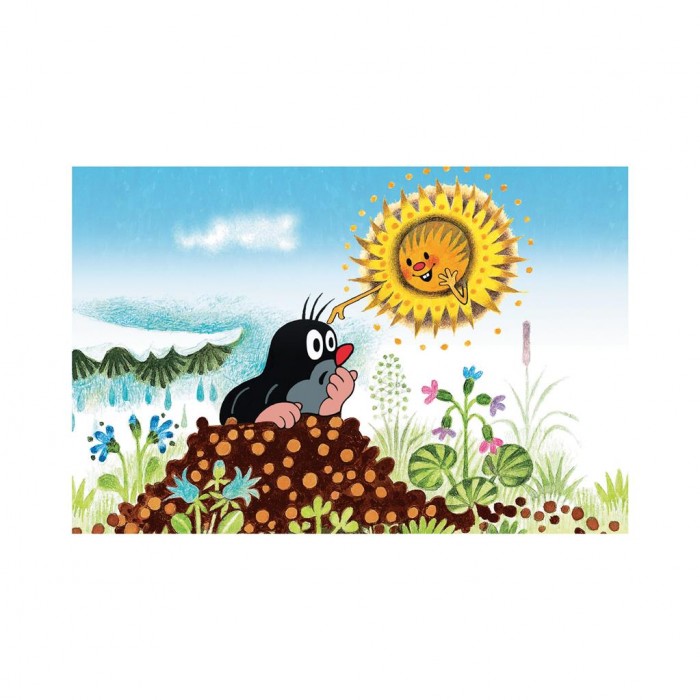 Dino-33106-AuSoleil Mini-Puzzle - Der kleine Maulwurf : In der Sonne