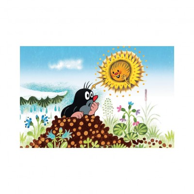 Dino-33106-AuSoleil Mini-Puzzle - Der kleine Maulwurf : In der Sonne
