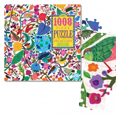 Puzzle Eeboo-50601 Vögel und Blumen