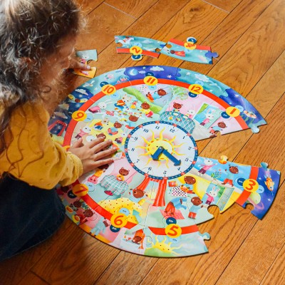 Eeboo-51188 Puzzle Horloge