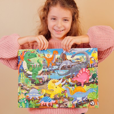 Puzzle Eeboo-51286 Terre Des Dinosaures