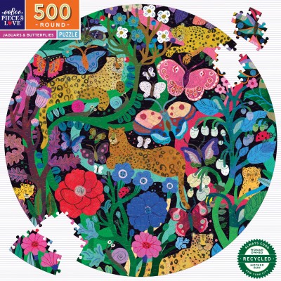 Puzzle Eeboo-51597 Jaguars & Butterflies