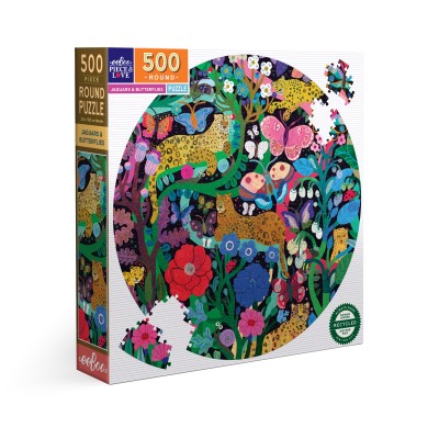 Puzzle Eeboo-51597 Jaguars & Butterflies