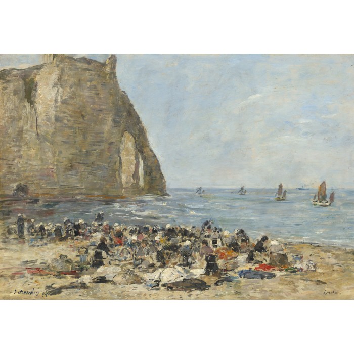 Eugène Boudin: Washerwomen on the Beach of Etretat, 1894