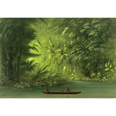Puzzle Grafika-F-31313 George Catlin: Entrance to a Lagoon, Shore of the Amazon, 1854-1869