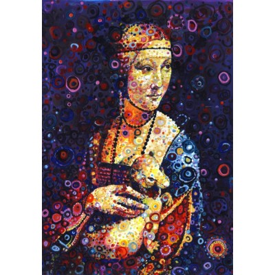 Puzzle Grafika-F-31549 Leonardo da Vinci: Lady with an Ermine, by Sally Rich