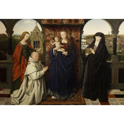 Puzzle Grafika-F-31847 Jan van Eyck - Virgin and Child, with Saints and Donor, 1441