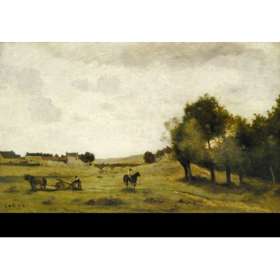Puzzle Grafika-F-32159 Jean-Baptiste-Camille Corot: View near Epernon, 1850-1860