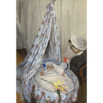 Puzzle Grafika-Kids-01016 XXL Teile - Claude Monet - Die Wiege, Camille mit dem Sohn des Künstlers Jean, 1867