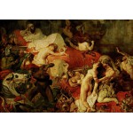 Puzzle  Grafika-00782 Eugène Delacroix: Der Tod des Sardanapal, 1827