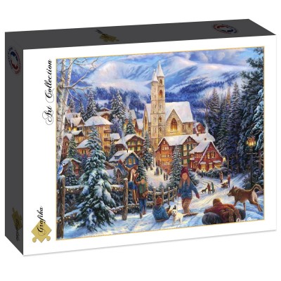 Puzzle Grafika-F-30086 Chuck Pinson - Sledding To Town