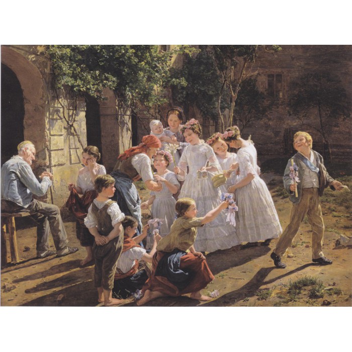 Puzzle Grafika-F-30130 Ferdinand Georg Waldmüller: Am Fronleichnamsmorgen, 1857
