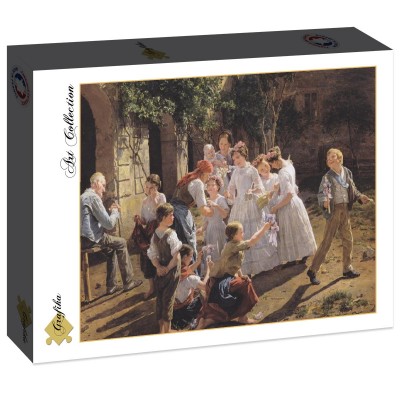 Puzzle Grafika-F-30130 Ferdinand Georg Waldmüller: Am Fronleichnamsmorgen, 1857