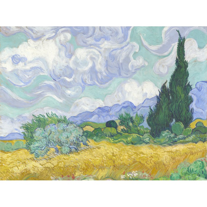 Puzzle Grafika-F-30172 Van Gogh Vincent: Champ de Blé avec Cyprès, 1899