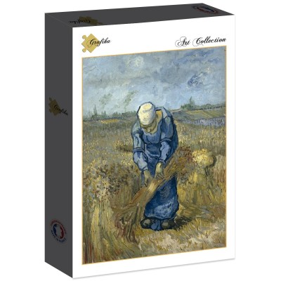 Puzzle Grafika-F-30217 Vincent van Gogh: Bäuerin beim Strohschneiden (nach Millet)