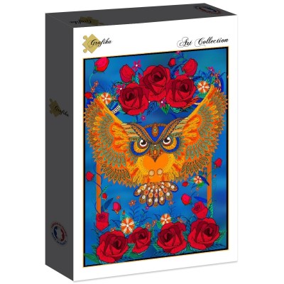 Puzzle Grafika-F-30414 Owl & Roses