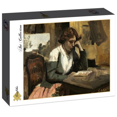 Puzzle Grafika-F-30546 Jean-Baptiste-Camille Corot: Young Girl Reading: Young Girl Reading, 1868