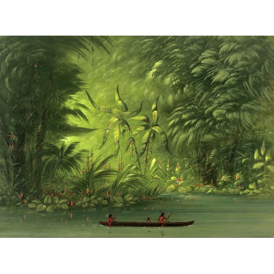 Puzzle Grafika-F-30629 George Catlin: Entrance to a Lagoon, Shore of the Amazon, 1854-1869
