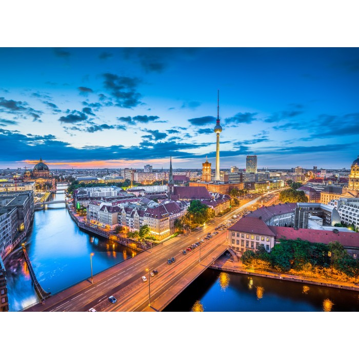 Puzzle Grafika-F-30705 Deutschland Edition - Skyline von Berlin in der Dämmerung