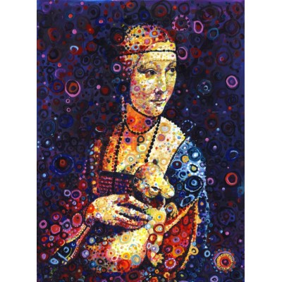 Puzzle Grafika-F-30802 Leonardo da Vinci: Lady with an Ermine, by Sally Rich