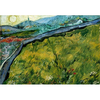 Puzzle Grafika-F-32773 Van Gogh - Enclosed wheat field with rising sun, 1889